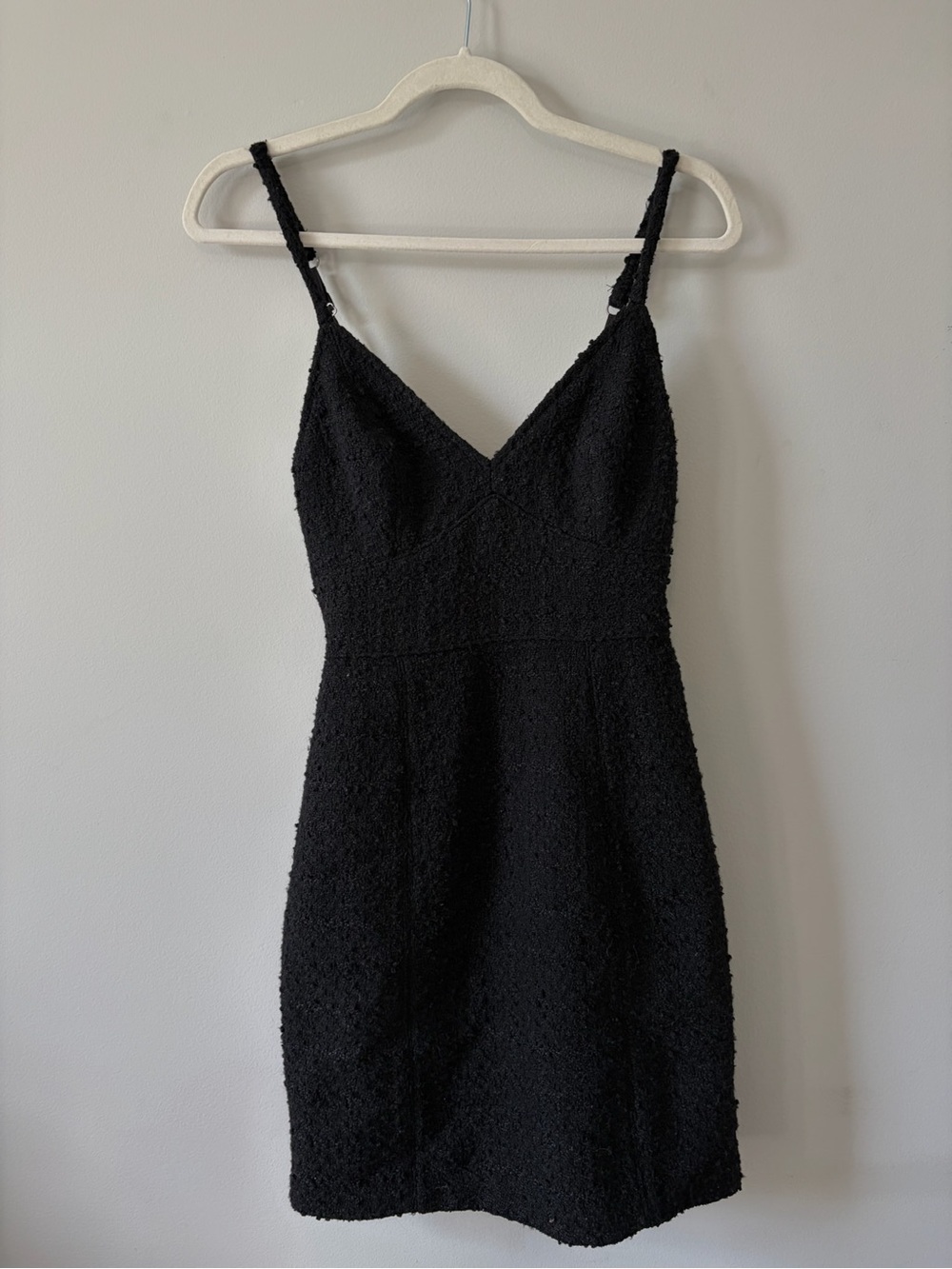 Abercrombie & Fitch Black Textured V-Neck Mini Dress